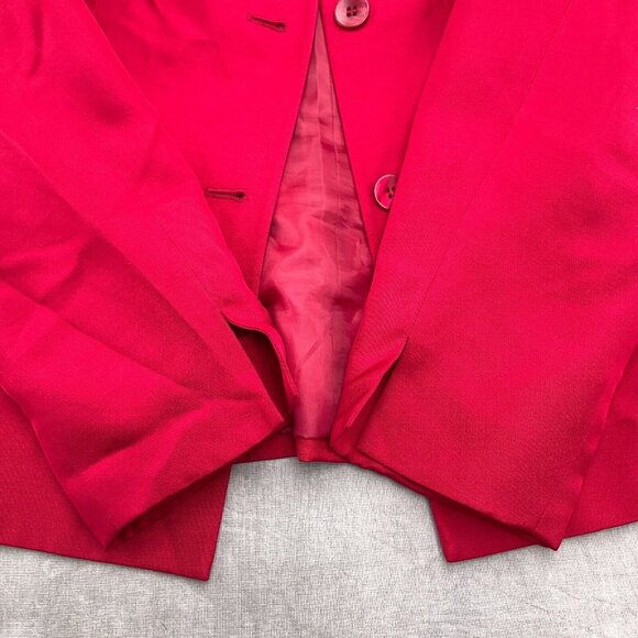 Talbots Jacket Women 8/36 Red‎ Silk Wool Lined Classic Career Suit Shacket - Picture 2 of 11